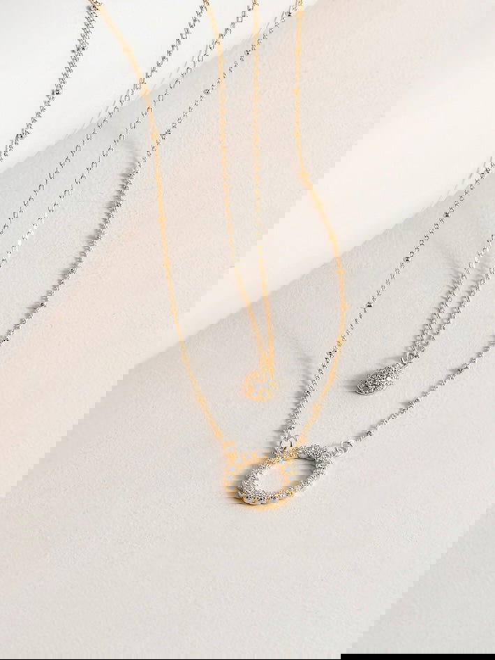 Stevie 2 Row Circle Chain Necklace - WANTED AND WILD