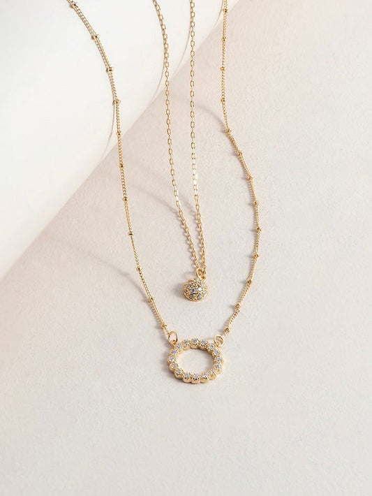 Stevie 2 Row Circle Chain Necklace - WANTED AND WILD