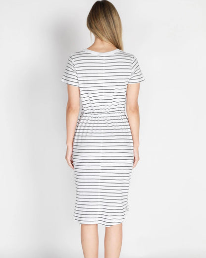 Tess Midi Tie Dress - Stripe - WANTED AND WILD