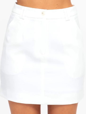 The Adaline Mini Skirt - White - WANTED AND WILD