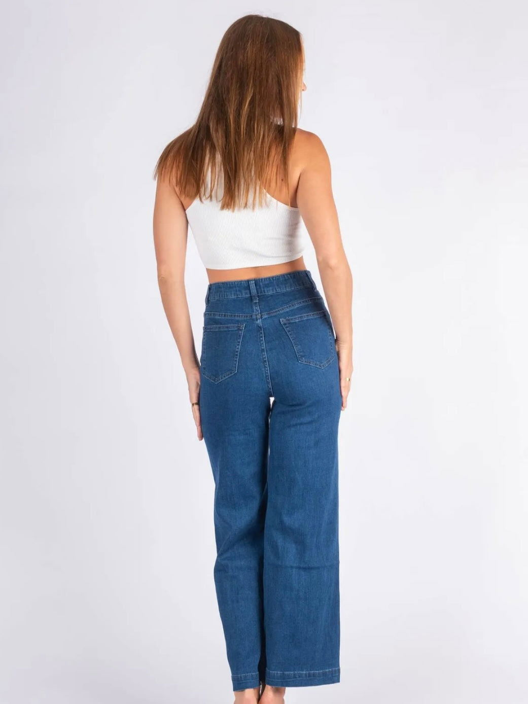 The Andie Wide Leg Jeans - Dark Blue Denim - WANTED AND WILD