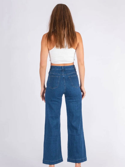 The Andie Wide Leg Jeans - Dark Blue Denim - WANTED AND WILD