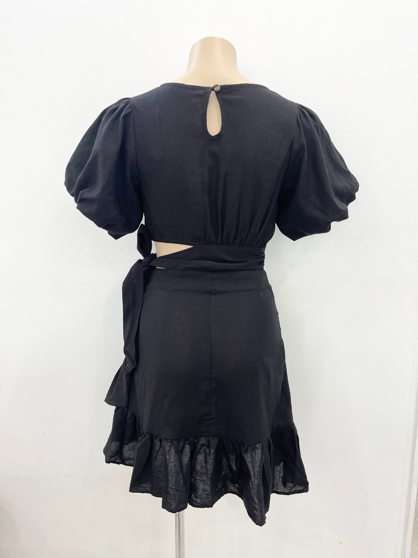 The April  Mini Dress - Black - WANTED AND WILD