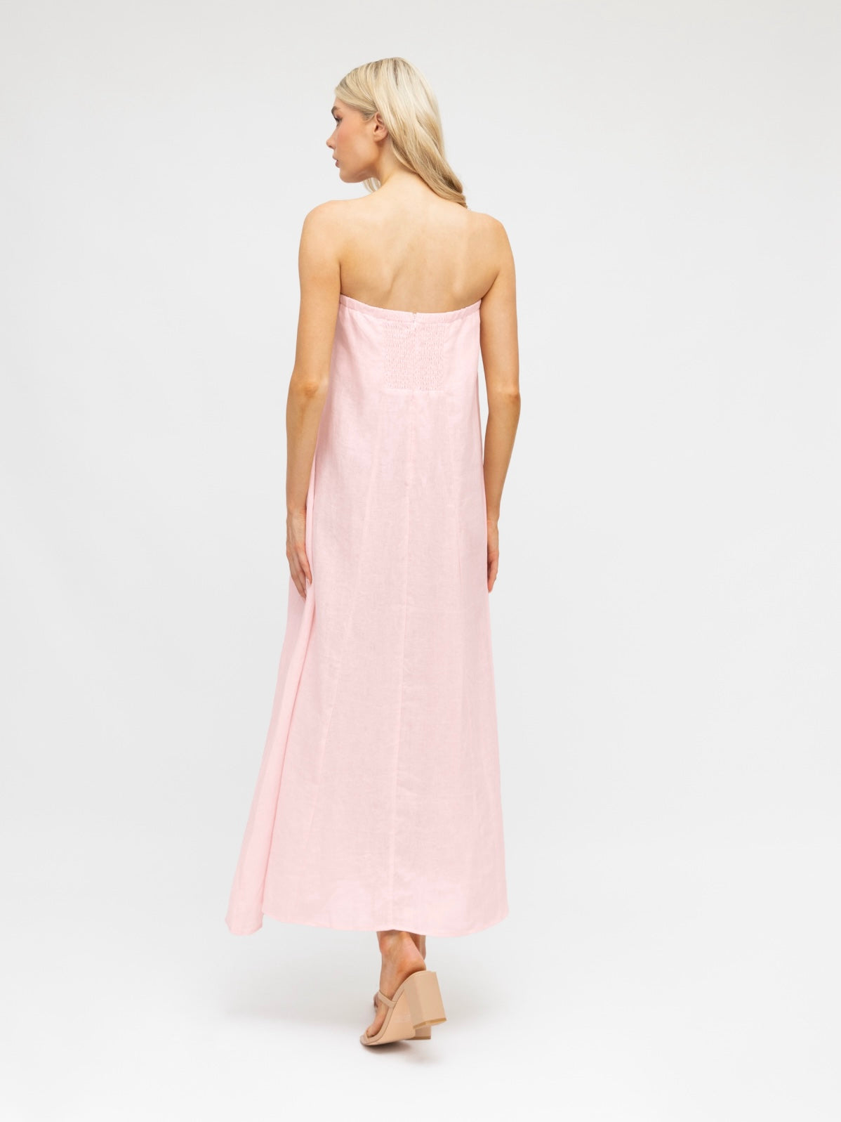 The Belinda Strapless Maxi Dress -  Rosewater Pink - WANTED AND WILD