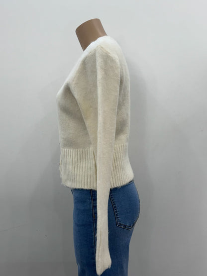 The Blair Bow Cardigan - Cream - WANTED AND WILD