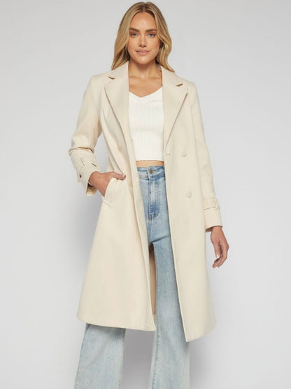 The Capri Double Breasted Coat - Cream - WANTED AND WILD