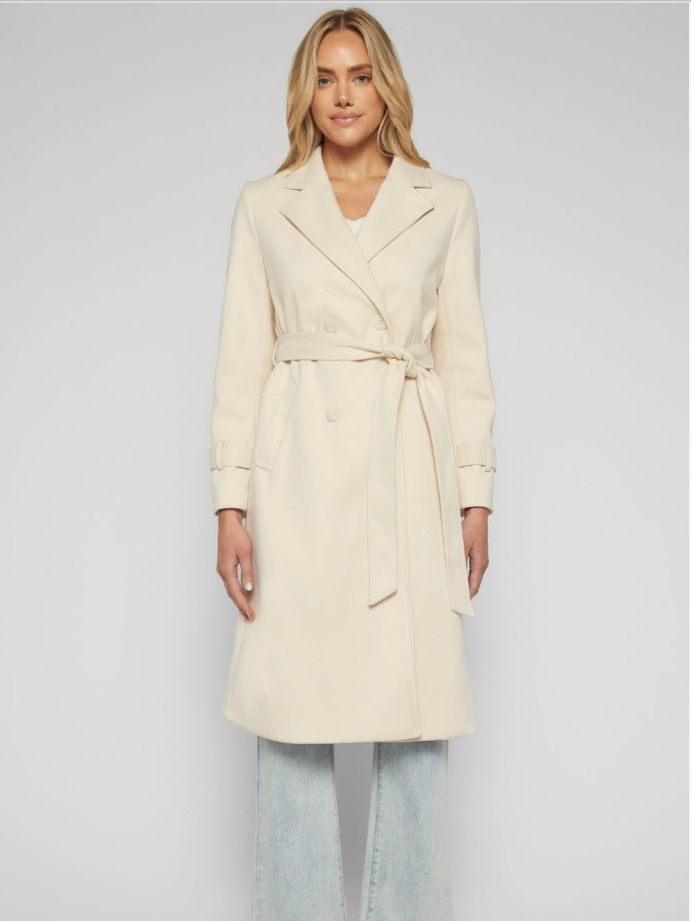 The Capri Double Breasted Coat - Cream - WANTED AND WILD