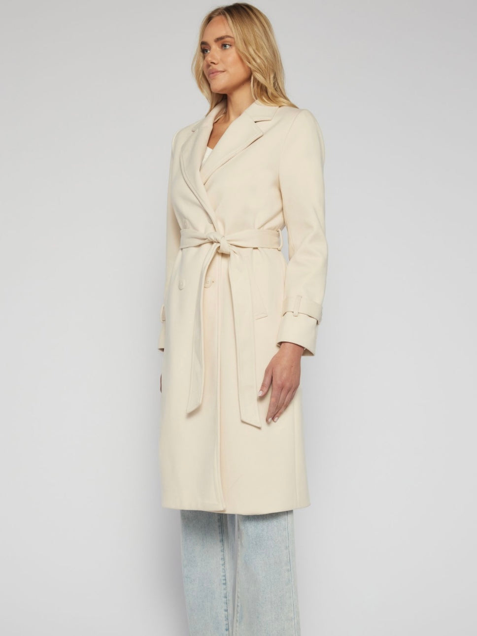 The Capri Double Breasted Coat - Cream - WANTED AND WILD