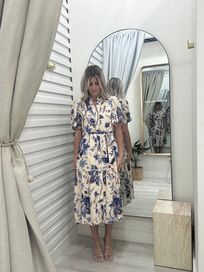 The Josie Dress in Blue Paisley is a great dress, to dress up or down.