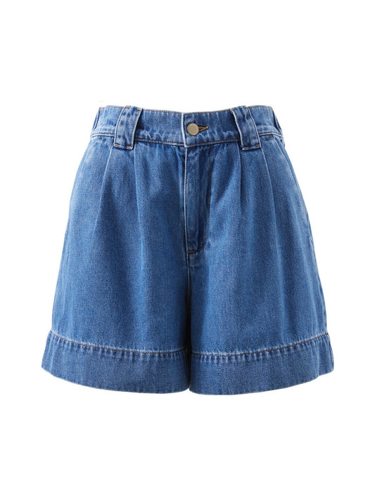 womens pleat front shorts