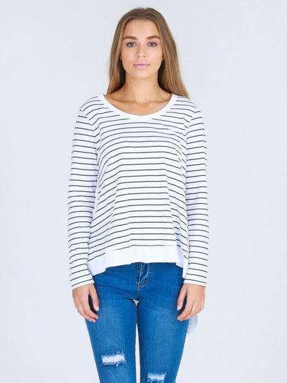 Willow long sleeve tee by 3rd story the label in stripe XS-XL