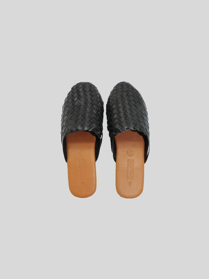Barland Leather Slides - Black