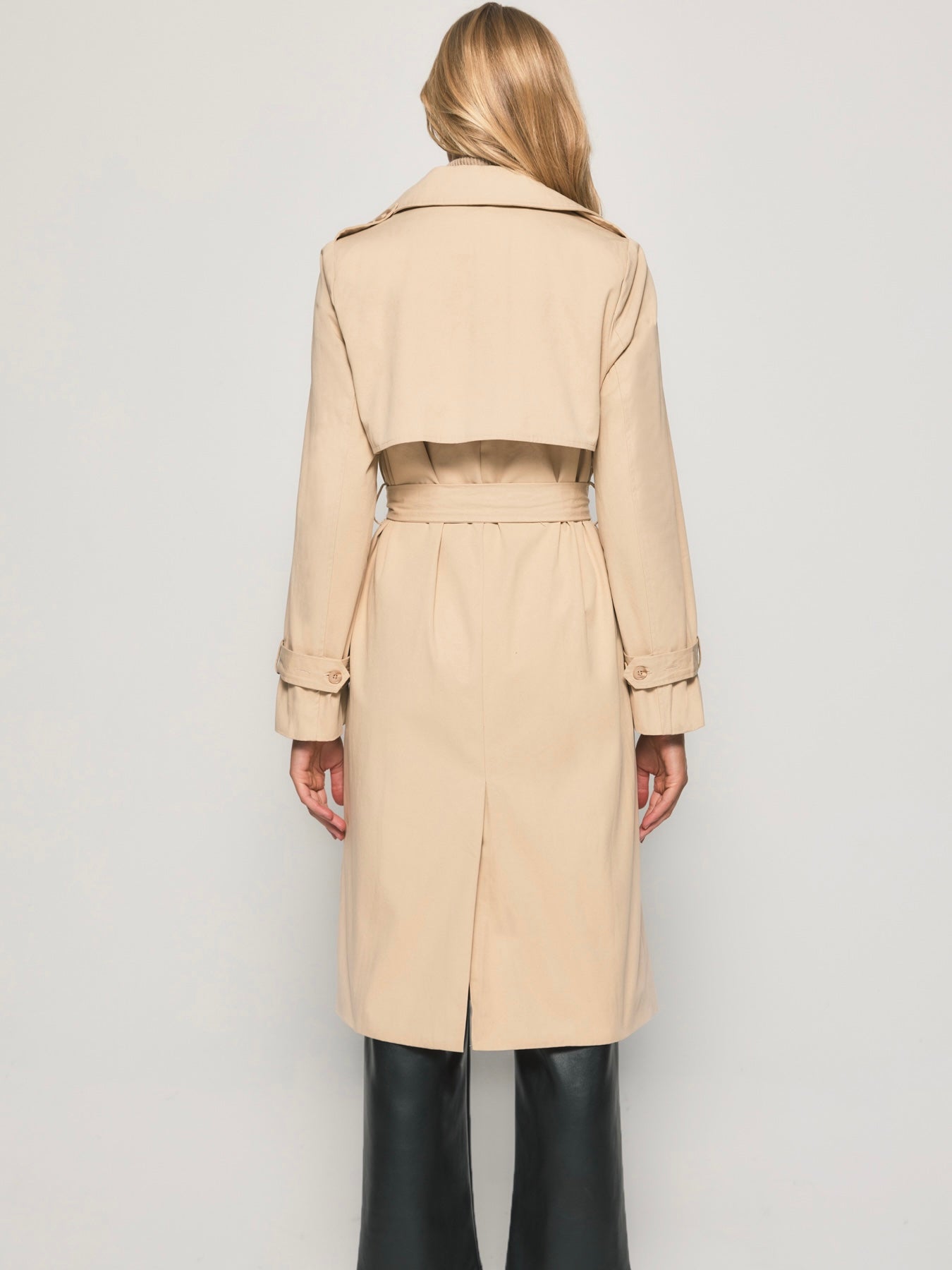 Double Breasted Trench Coat in Canel