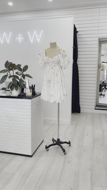 The Brushstroke Mini Dress - White