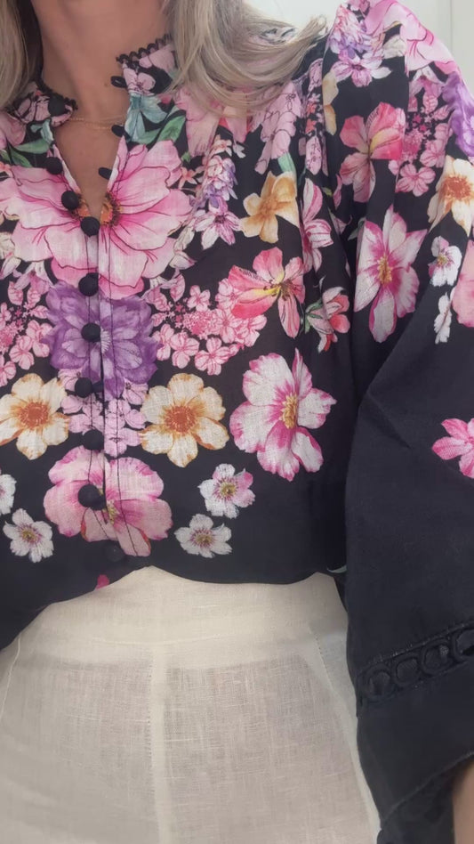 The Lennox Shirt - Dark Floral