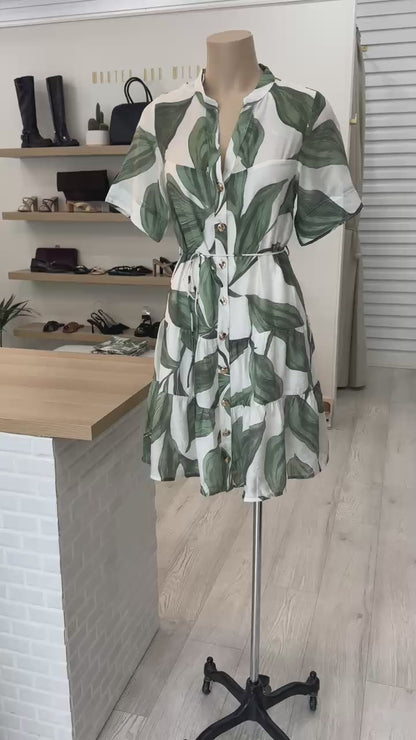 The Cara Dress - Green Leaf