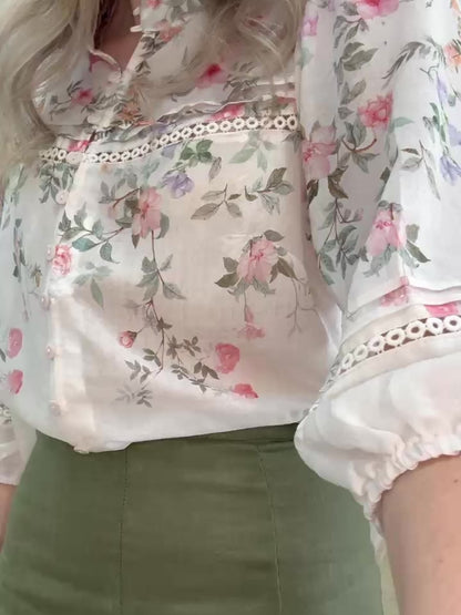The Cally Shirt | Pale Pink Floral