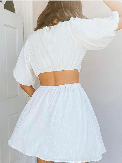 Celina Cut Out Mini Dress - White