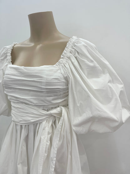 Bella Babydoll Mini Dress - White