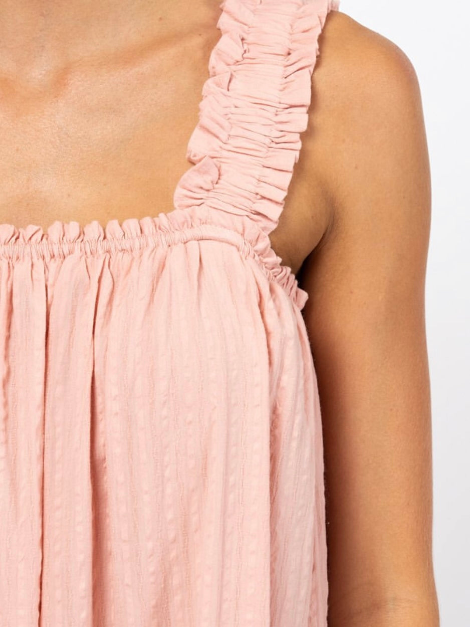 Lily Ruffle Mini Dress - Peach