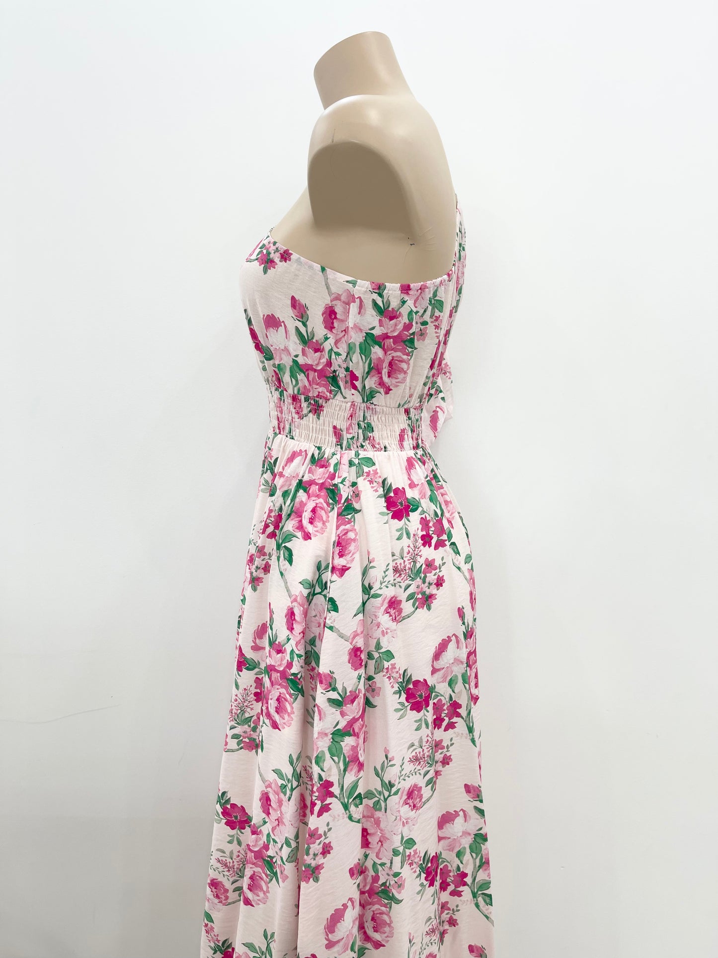 Laura Midi Dress - Pink floral